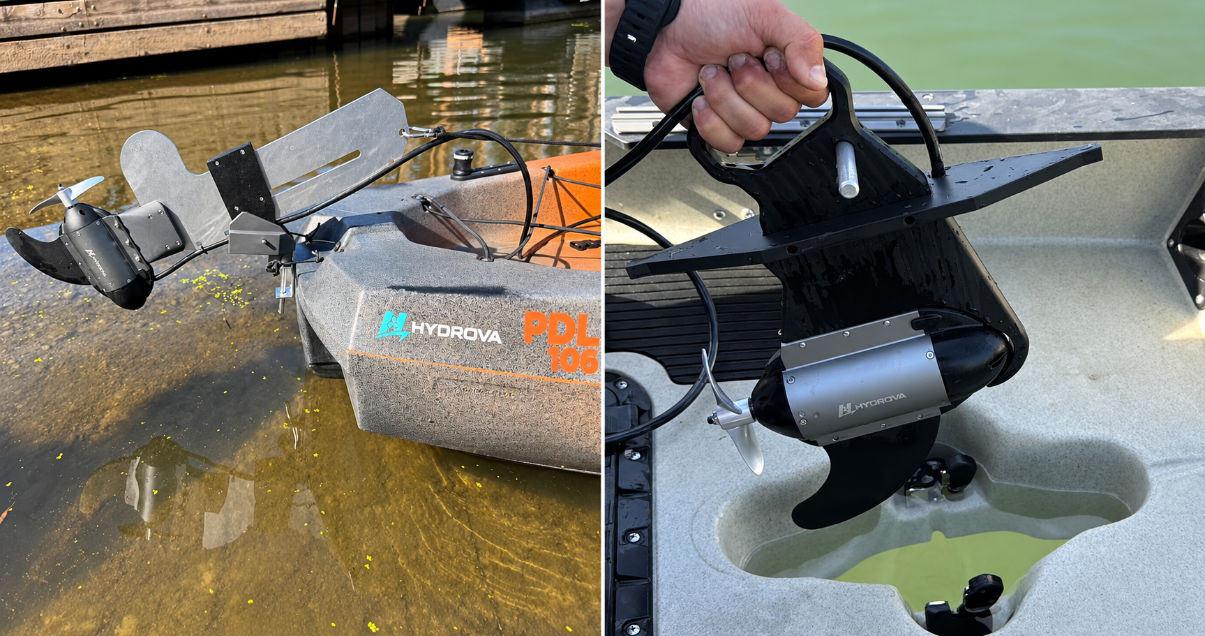 Hydrova YAK-1 750W electric kayak motor for fishing kayaks, SUPs, inflatables and small boats